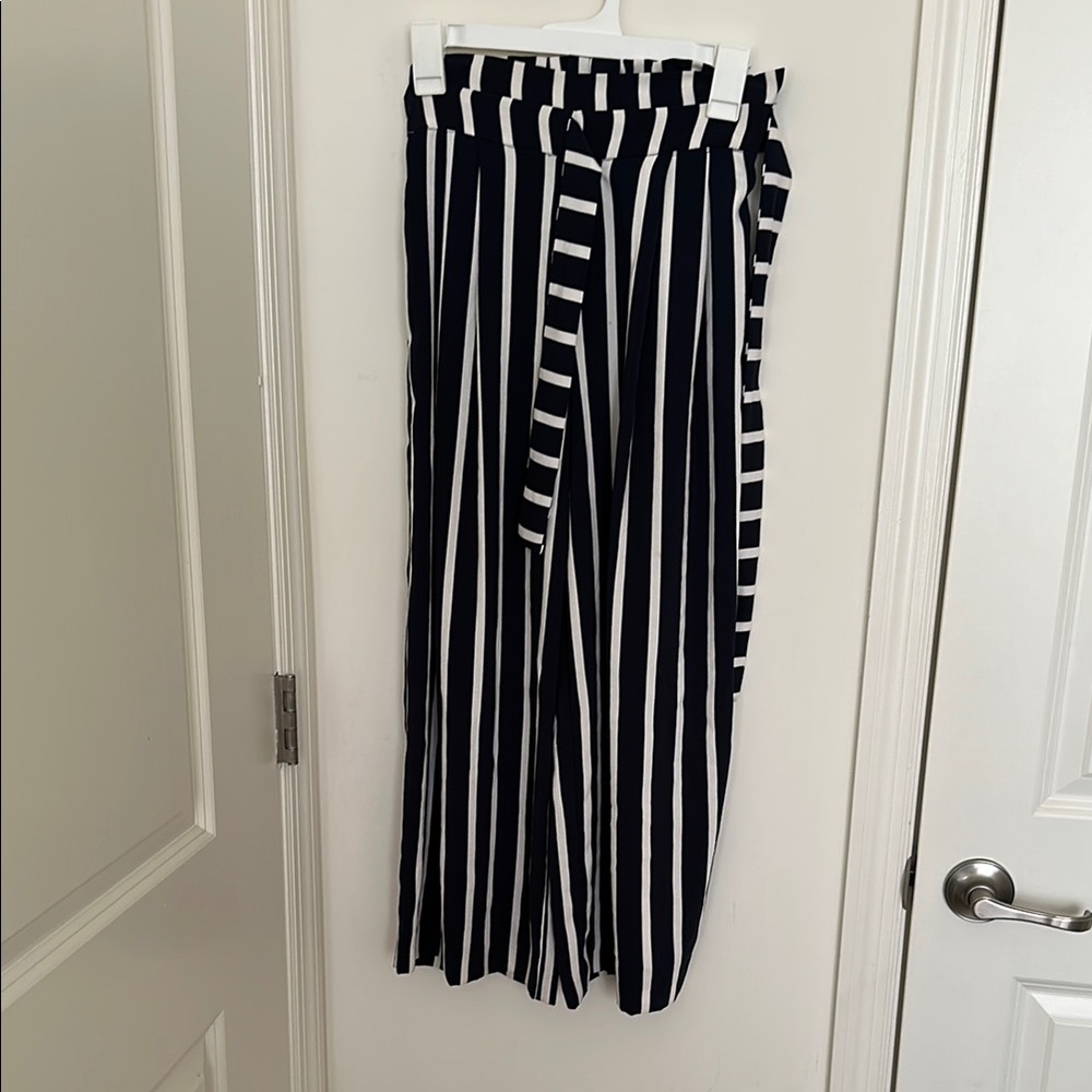 Zara Striped Navy and White Culottes